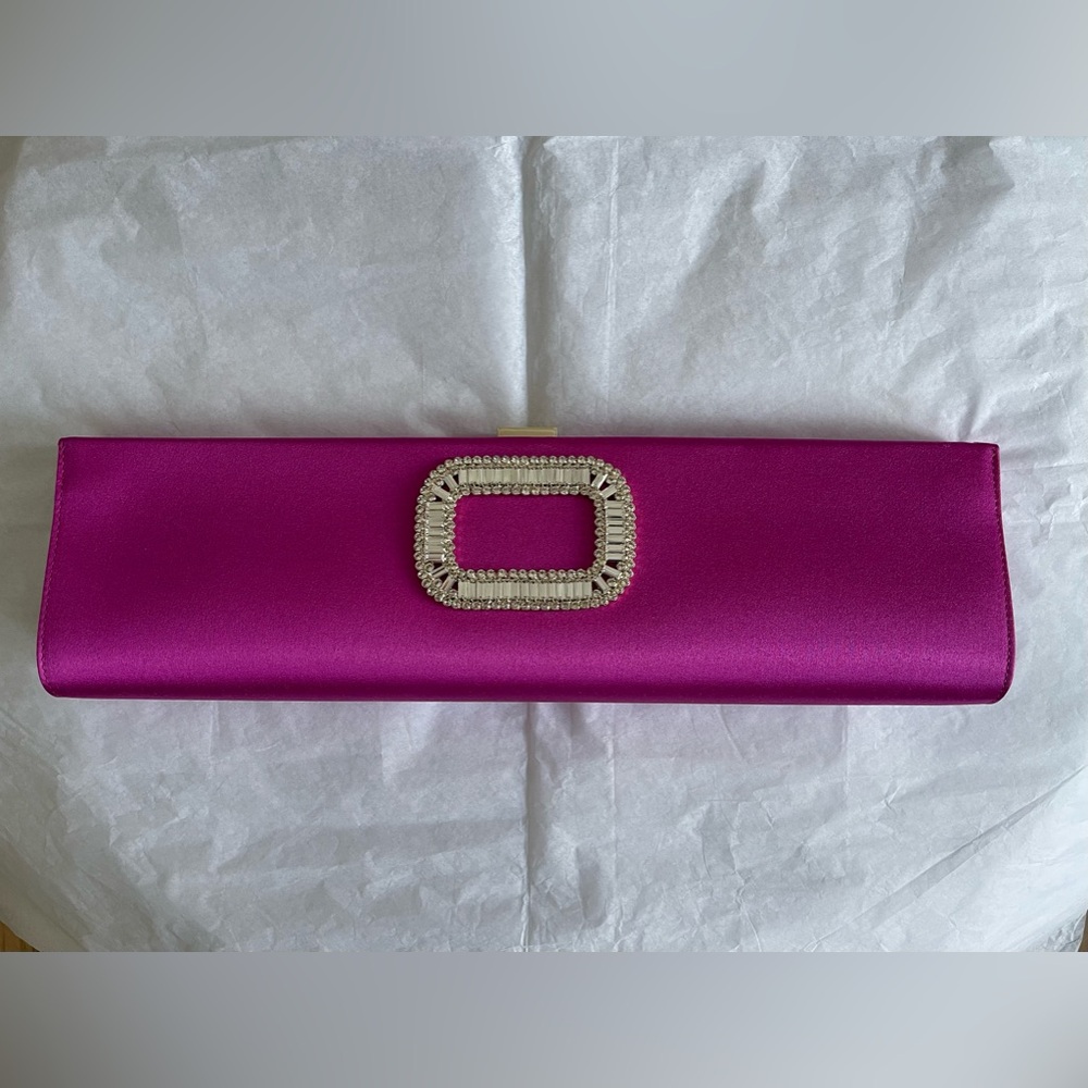 Roger Vivier Pink Satin clutch Bag New